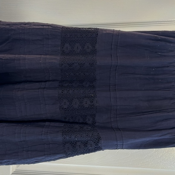 Navy Blue Peasant Skirt - Picture 2 of 6